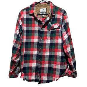Legendary Whitetails The Original Buck Camp Flannel Shirt Men's Med Cord Accents